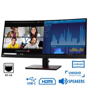 Used Monitor ThinkVision P34w-20 Curved/Lenovo/34``UW-QHD/3440x1440/Black/w/Speakers/DP & HDMI & USB