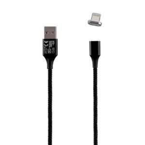 Καλώδιο Lightning USB Φόρτισης-Data Magnetic Braided 3.5A QC 2.0 1m Μαύρο NSP