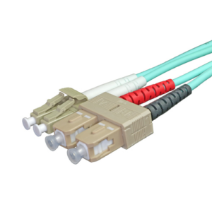 DUPLEX AQUA LSOH FIBRE PATCH LEAD OM3 50/125 LC-SC 1M3LCSC1