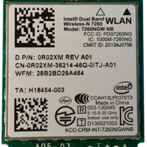INTEL WIRELESS CARD 7260 WLAN WIFI 802.11 ac/a/b/g/n + BLUETOOTH 4.0 DUAL BANDR02XM